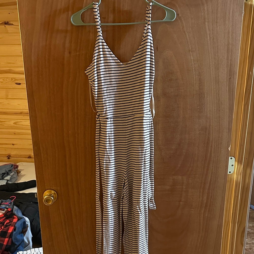 Monteau Black and White Striped Kids One Piece